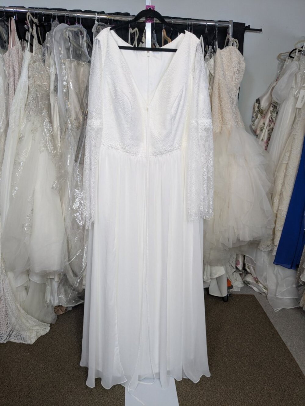 NWT Size 24 White Boho Lace Wedding Dress - Picture 3 of 8